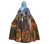 HJFCZH La cape à capuche pour adulte Imprimé zèbres sur l'Afrique du Sud est une cape super grande, confortable et durable