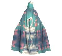 HJFCZH La cape à capuche pour adulte imprimée cygne amoureux est une cape super grande, confortable et durable