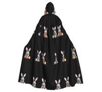 HJFCZH Le petit lapin cherche des œufs de Pâques Image Halloween Cape à capuche pour adulte à porter pendant Halloween, jeux de rôle