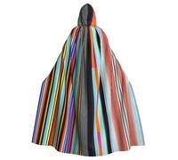 HJFCZH Lignes verticales irrégulières imprimées Halloween adulte cape à capuche grande cape à capuche avec nœud papillon, sans fermeture éclair
