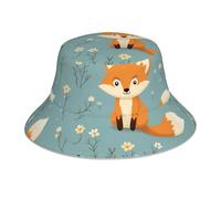 HJFCZH Little Fox Print Chapeau cloche réfléchissant unisexe léger respirant pliable Noir
