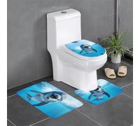 HJFCZH Lot de 3 tapis de bain antidérapants et durables à séchage rapide Motif dauphin qui vous regarde