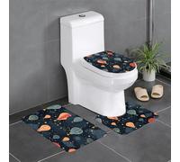 HJFCZH Lot de 3 tapis de salle de bain antidérapants imprimés de lanternes volantes chinoises (61 x 40,6 cm) pour toilettes, meuble-lavabo et toilettes, facile à nettoyer