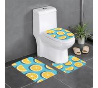 HJFCZH Lot de 3 tapis de salle de bain antidérapants pour toilettes, meuble-lavabo et couvercle, facile à nettoyer, antidérapant