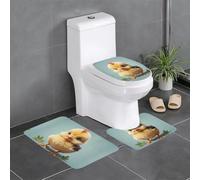 HJFCZH Lot de 3 tapis de salle de bain imprimés bébé poulet, tapis de sol antidérapant (61 x 40,6 cm) pour toilettes, meuble-lavabo et toilettes, facile à nettoyer