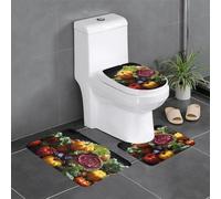 HJFCZH Lot de 3 tapis de salle de bain imprimés chou frais - Tapis de sol antidérapant (61 x 40,6 cm) pour toilettes, coiffeuse et toilettes - Facile à nettoyer