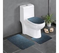 HJFCZH Lot de 3 tapis de salle de bain imprimés gouttes de pluie sur verre - Tapis de sol antidérapant (61 x 40,6 cm) pour toilettes, meuble-lavabo et toilettes, facile à nettoyer