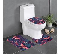 HJFCZH Lot de 3 tapis de salle de bain imprimés libellules rouges : tapis de sol antidérapants (61 x 40,6 cm) pour toilettes, meuble-lavabo et toilettes, facile à nettoyer