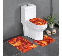 HJFCZH Lot de 3 tapis de salle de bain imprimés Phoenix orange rouge - Tapis de sol antidérapant (61 x 40,6 cm) pour toilettes, meuble-lavabo et toilettes - Facile à nettoyer