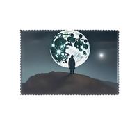 Hjfczh Lot de 6 sets de table motif pleine lune dans la nuit pour table de salle à manger, 30,5 x 45,7 cm pour Noël, Halloween et une utilisation quotidienne