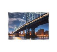 HJFCZH Lot de 6 sets de table pour table de salle à manger New York Manhattan Bridge - Facile à nettoyer à température ambiante pour une utilisation durable