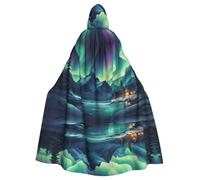 HJFCZH Magnifique cape à capuche pour adulte avec motif aurore boréale assurant un entretien facile et une utilisation durable