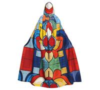 HJFCZH Mondrian Cape à capuche bohème avec nœud papillon pour adulte Motif fleur de lotus Sans fermeture éclair