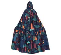 HJFCZH New York Night View Cape à capuche imprimée Halloween pour adulte à porter pendant Halloween, jeu de rôle