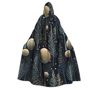 HJFCZH Night Sky With Trees Cape à capuche pour adulte Imprimé Halloween Super Large