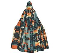 HJFCZH Outside The Castle Gate Pattern Halloween Adulte Cape à capuche Super Large Cape à capuche avec nœud papillon, sans fermeture éclair