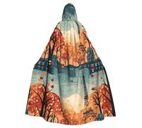 HJFCZH Paris City Tree Tour Eiffel Art Picture Halloween Cape à capuche pour adulte à porter pendant Halloween, jeux de rôle
