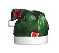 HJFCZH Patrick's Chapeau de Noël imprimé pastèque pour adulte, bord doux et moelleux, léger et confortable