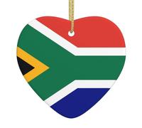 HJFCZH Pendentif de Noël en céramique avec drapeau de l'Afrique du Sud - Décoration d'intérieur - Cadeau de festival