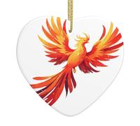 HJFCZH Phénix de feu volant dans le ciel étoilé Impression Noël Céramique Amour Pendentif Décoration Intérieur Festival Cadeau