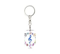 HJFCZH Porte-clés rectangulaire en métal coloré avec musique pentatonique
