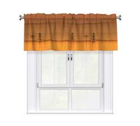 HJFCZH Rideau court à tringle de 137,2 x 45,7 cm - Belle tour imprimée - Décoration d'intérieur douce au toucher - Bloque la lumière pour fenêtre de cuisine et de salle de bain