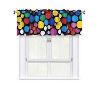 HJFCZH Rideau court à tringle de 137,2 x 45,7 cm - Fragments de couleur imprimés - Décoration d'intérieur douce au toucher - Bloque la lumière - Pour fenêtre de cuisine et de salle de bain