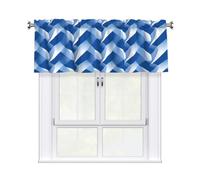 HJFCZH Rideau court à tringle de 137,2 x 45,7 cm - Motif drapeau bleu et blanc - Décoration d'intérieur - Doux au toucher - Bloque la lumière - Pour fenêtre de cuisine et de salle de bain