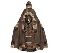 HJFCZH Rustique Lodge Bear Picture Halloween Cape à capuche pour adulte Super Large Cape à capuche
