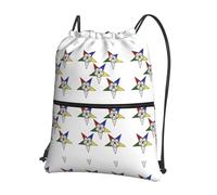 HJFCZH Sac à dos à fermeture éclair avec cordon de serrage et imprimé étoiles orientales - Sac de sport léger et imperméable pour voyage, sport et yoga - Housse pliable durable avec poche avant