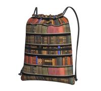 HJFCZH Sac à dos à fermeture éclair avec cordon de serrage pour bibliothèque - Résistant à l'eau et durable pour les voyages, le sport et les essentiels du quotidien