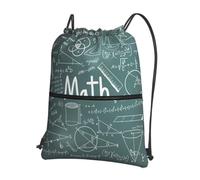 HJFCZH Sac à dos à fermeture éclair avec cordon de serrage pour cours de mathématiques - Sac de gym léger avec poche avant - Idéal pour les voyages et le yoga