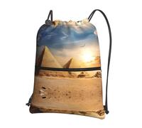 HJFCZH Sac à dos à fermeture éclair avec motif pyramide égyptienne dans le désert - Sac de sport léger et résistant à l'eau pour voyage, sport et yoga - Housse pliable durable avec poche avant