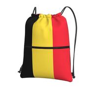 HJFCZH Sac à dos avec cordon de serrage imprimé drapeau de Belgique - Sac de sport résistant à l'eau et durable pour les voyages, le sport et les essentiels du quotidien