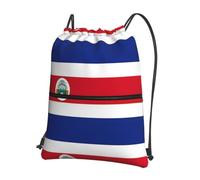 HJFCZH Sac à dos avec cordon de serrage imprimé drapeau du Costa Rica - Sac de sport résistant à l'eau et durable pour les voyages, le sport et les essentiels du quotidien