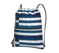 HJFCZH Sac à dos avec cordon de serrage imprimé drapeau grec - Sac de sport résistant à l'eau et durable pour les voyages, le sport et les essentiels du quotidien