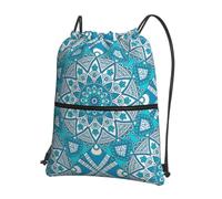 HJFCZH Sac à dos vintage avec cordon de serrage et fermeture éclair - Sac de sport ultra durable et résistant à l'eau pour les voyages et le sport - Housse légère et pliable