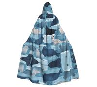 HJFCZH Seals On Ice Cape à capuche pour adulte avec nœud papillon, sans fermeture éclair