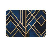 HJFCZH Tapis à ourlet à rayures géométriques abstraites 40 x 60 cm - Housse de bain en polyester durable avec dos antidérapant pour salle de bain, coiffeuse et suites d'invités