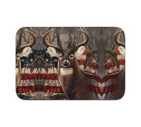 HJFCZH Tapis à ourlet imprimé cerf saison de chasse 40 x 60 cm - Housse de bain en polyester durable avec dos antidérapant pour salle de bain, meuble-lavabo et suites d'invités