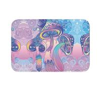 HJFCZH Tapis à ourlet imprimé champignon rose 101,6 x 152,4 cm - Housse de bain en polyester durable avec dos antidérapant pour salle de bain, meuble-lavabo et suites d'invités