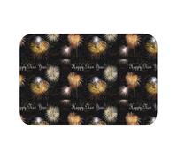 HJFCZH Tapis à ourlet imprimé Happy New Year - 101,6 x 152,4 cm - Housse de bain en polyester durable avec dos antidérapant pour salle de bain, meuble-lavabo et suites d'invités