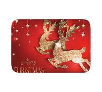 HJFCZH Tapis à ourlet imprimé Merry Christmas - 101,6 x 152,4 cm - Housse de bain en polyester durable avec dos antidérapant pour salle de bain, coiffeuse et suites d'invités
