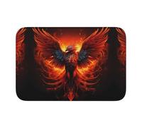 HJFCZH Tapis à ourlet imprimé Phoenix orange rouge 40 x 60 cm - Housse de bain en polyester ultra absorbant pour salle de bain, coiffeuse et suites d'invités - Antidérapant et facile d'entretien