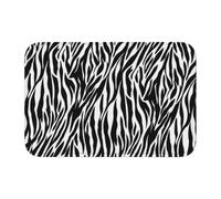 HJFCZH Tapis à ourlet imprimé zèbre 101,6 x 152,4 cm - Housse de bain en polyester durable avec dos antidérapant pour salle de bain, meuble-lavabo et suites d'invités