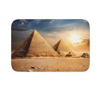 HJFCZH Tapis de bain en polyester ultra absorbant pour salle de bain, coiffeuse et suites d'invités Motif pyramide égyptienne dans le désert 40 x 60 cm - Antidérapant et facile d'entretien