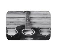 HJFCZH Tapis d'ourlet imprimé guitare vintage 40 x 60 cm - Housse de bain en polyester durable avec dos antidérapant pour salle de bain, coiffeuse et suite d'invités