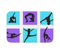 HJFCZH Tapis d'ourlet imprimé jeu de gymnastique 40 x 60 cm - Housse de bain en polyester durable avec dos antidérapant pour salle de bain, meuble-lavabo et suites d'invités