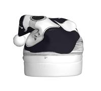 HJFCZH The Cat Who Plays the Guitar Picture Chapeau de Noël durable pour adulte pour Halloween, Noël, Nouvel An