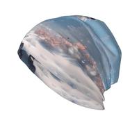 HJFCZH The Fox Watching The Snow Picture Bonnet tricoté élastique chaud pour homme et femme Noir